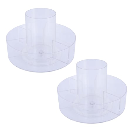Kenney Mfg 360 Rotating Countertop Organizer, 6 Compartments, Set of 2, Clear KN68072P2REM